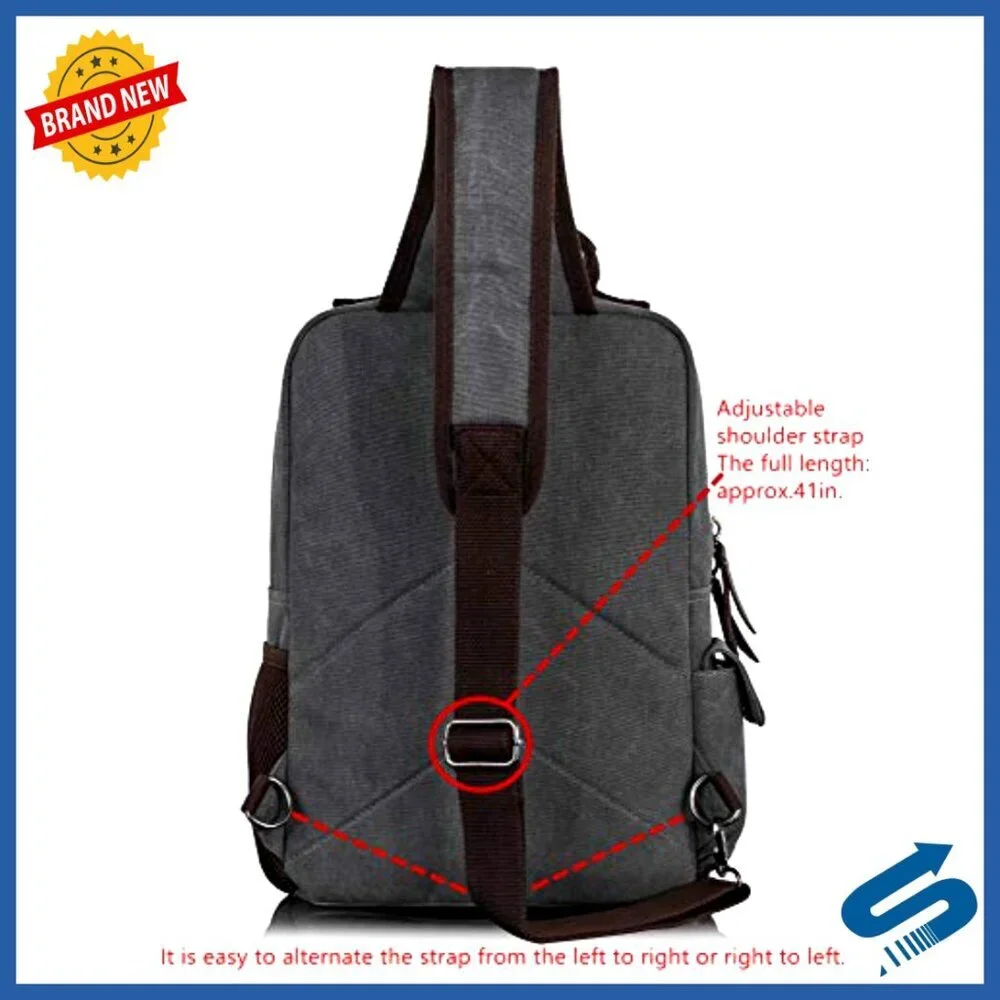 Retro Canvas Messenger Bag Crossbody Sling Unisex Vintage Travel Daypack